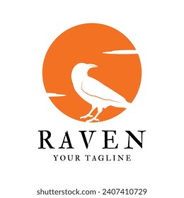 raven logo icon vector design template.logo suitable for gothic theme, entertainment, and many creative business company