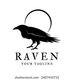 raven logo icon vector design template.logo suitable for gothic theme, entertainment, and many creative business company