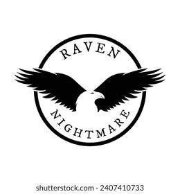 raven logo icon vector design template.logo suitable for gothic theme, entertainment, and many creative business company