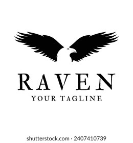 raven logo icon vector design template.logo suitable for gothic theme, entertainment, and many creative business company