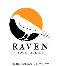 raven logo icon vector design template.logo suitable for gothic theme, entertainment, and many creative business company