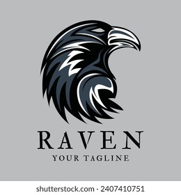 raven logo icon vector design template.logo suitable for gothic theme, entertainment, and many creative business company