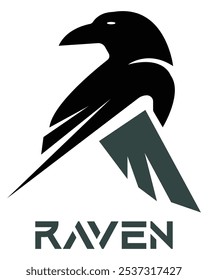 Raven logo icon vector design template.