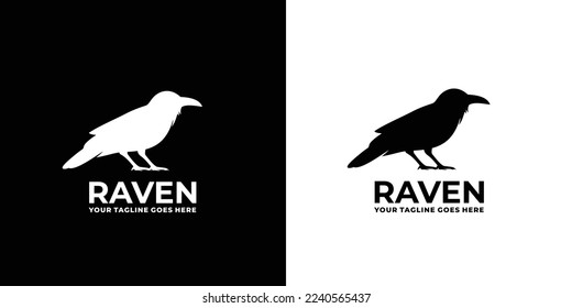 Raven logo set design vector