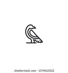 Raven logo vector icon illustration template