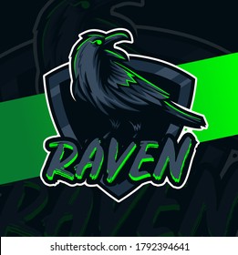 raven mascot esport logo design character