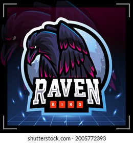 Raven mascot. esport logo design