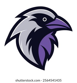 raven mascot logo design vector art illustration on white background