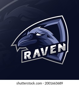 Raven mascot logo esport design