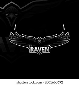 Raven mascot logo esport design