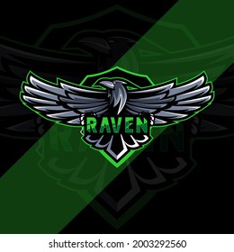 Raven mascot logo esport design templates