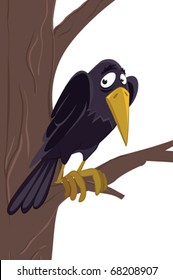 Raven on the tree