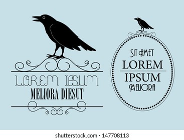 raven signage template vector/illustration