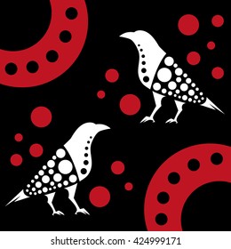 Raven silhouette abstract