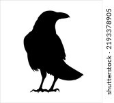 raven silhouette Flat Icon vector illustration Clipart