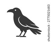 raven silhouette Flat Icon vector illustration