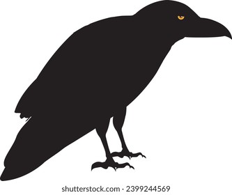 raven silhouette Flat Icon vector illustration Clipart