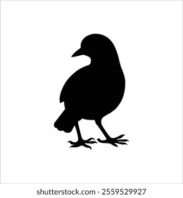 raven silhouette Flat Icon vector illustration Clipart