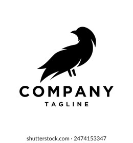 Raven silhouette logo style vector illustration