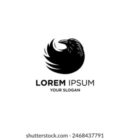 raven silhouette logo vector illustrations