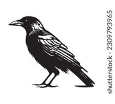 raven silhouette Vector  icon logo