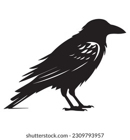 raven silhouette Vector  icon logo