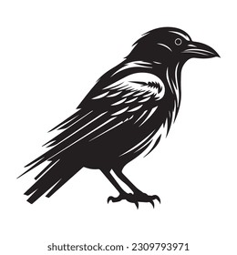 raven silhouette Vector  icon logo