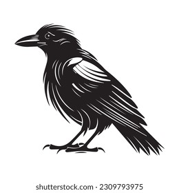 raven silhouette Vector  icon logo