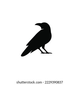 Raven simple flat icon vector