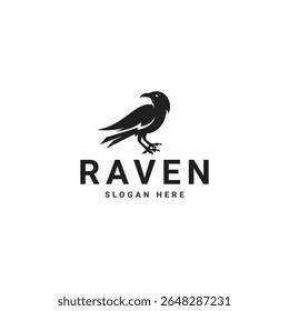 Raven simples vetor de design de logotipo plano