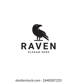 Raven simples vetor de design de logotipo plano
