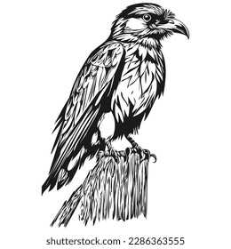 Raven sketchy, graphic portrait of a Raven on a white background, corbie
