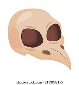 icono del cráneo raven aislado plano