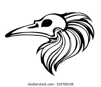 raven skull outline