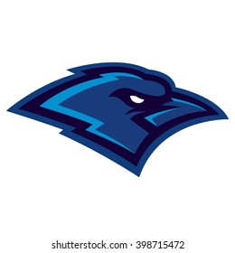 Raven Sport Logo. Angry Bird Mascot. Vector Illustration. Character Design.