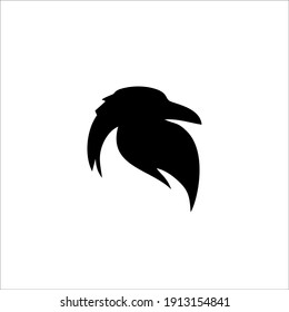 Raven Symbol Logo. Tattoo Design. Vector Illustration.