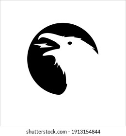 Raven Symbol Logo. Tattoo Design. Vector Illustration.