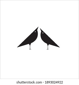 Raven Symbol Logo. Vector Illustration.