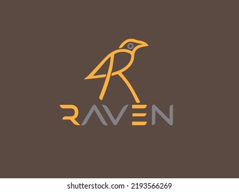raven symbol logo vector image