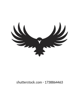 Raven Symbol. Web Icon Logo Template Design Element.