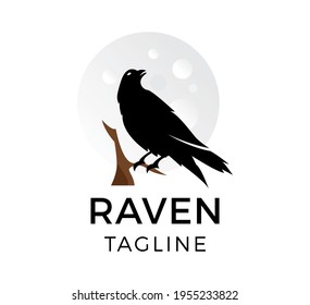 raven vector logo template design