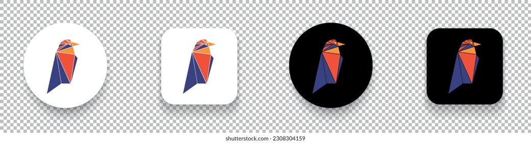 Ravencoin (RVN)  crypto currency logo symbol set isolated on transparent background vector