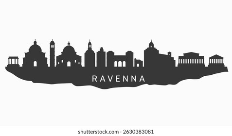 Ravenna Skyline Landmark with Cityscape Silhouette.