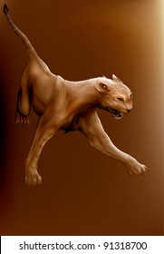 ravenous wild beast in a jump