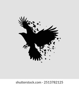 Ravens in the air with splash effect