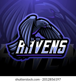 Ravens sport mascot logo design