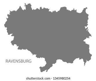 Ravensburg county map of Baden Wuerttemberg Germany