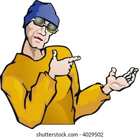 Raver men on white background