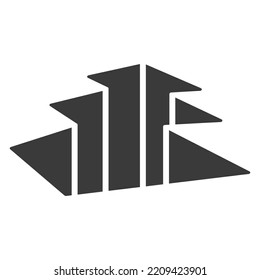 Ravine glyph icon isolated on white background.Vector illustration.