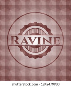 Ravine red seamless geometric emblem.